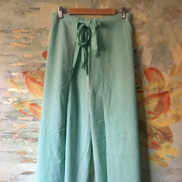 Mint Green Sarong Wrap Pants Free With $35 Purchase - Picture 4 of 14